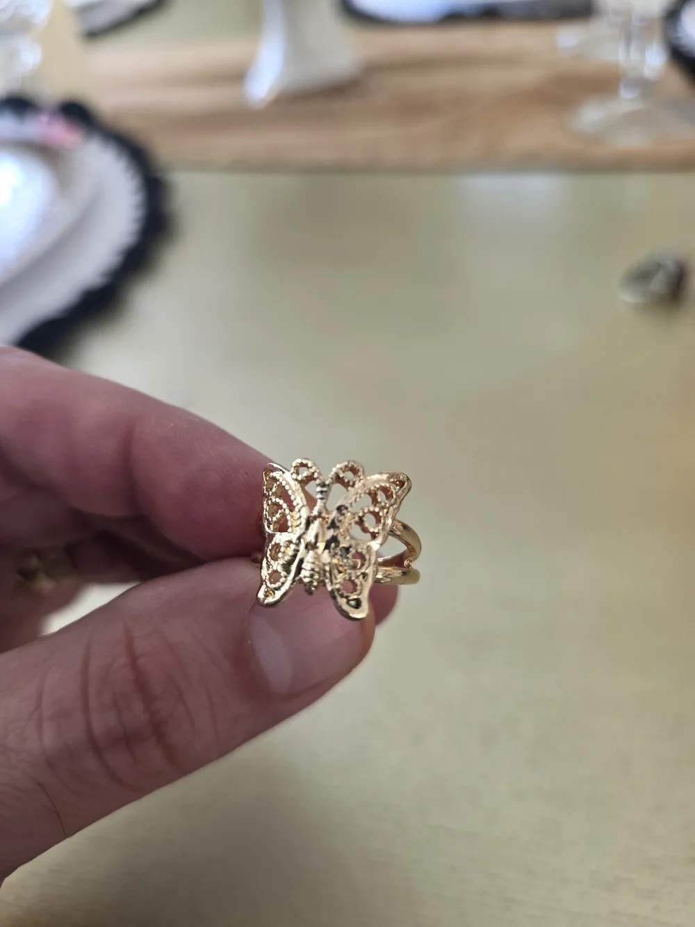 Gold Butterfly Open Ring - Women Jewelry
